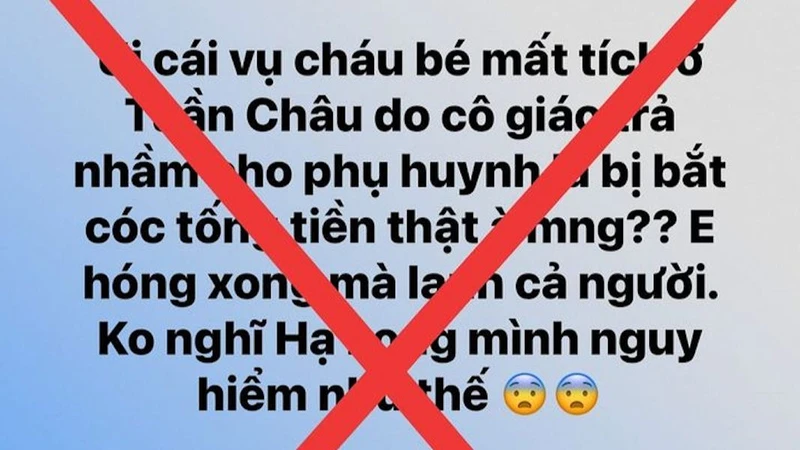 Tài khoản facebook có tên "Thái Ngọc" đã đăng tải tin giả liên quan đến vụ việc này và thành phố đã giao cho công an vào cuộc để làm rõ, xử lý nghiêm theo đúng quy định.