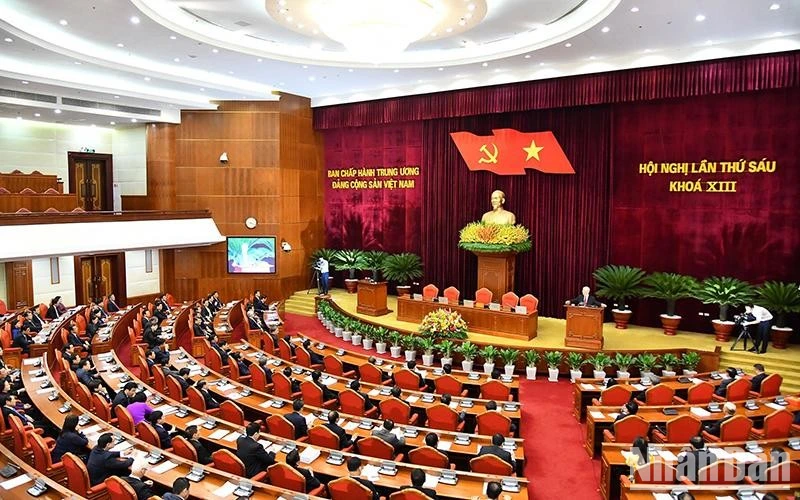 Quang cảnh Hội nghị Trung ương 6, khóa XIII. (Ảnh ĐĂNG KHOA)