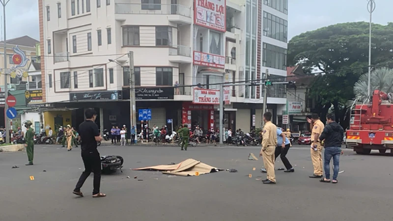 Hiện trường vụ tai nạn.