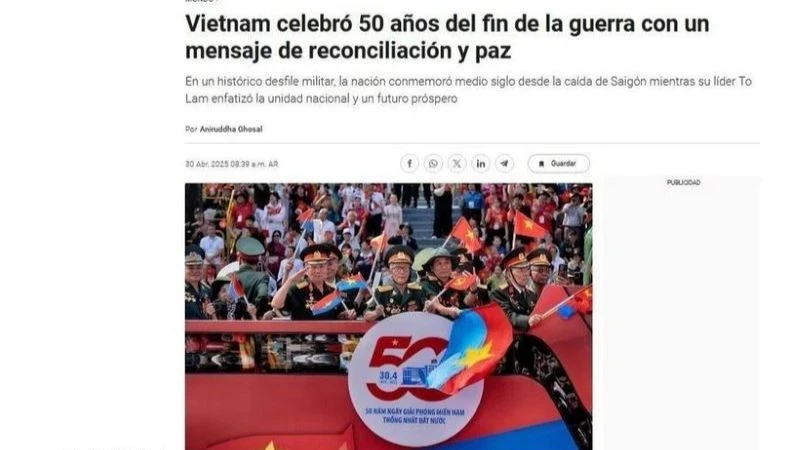 Ảnh chụp màn hình bài viết. (Ảnh: Diệu Hương/TTXVN)