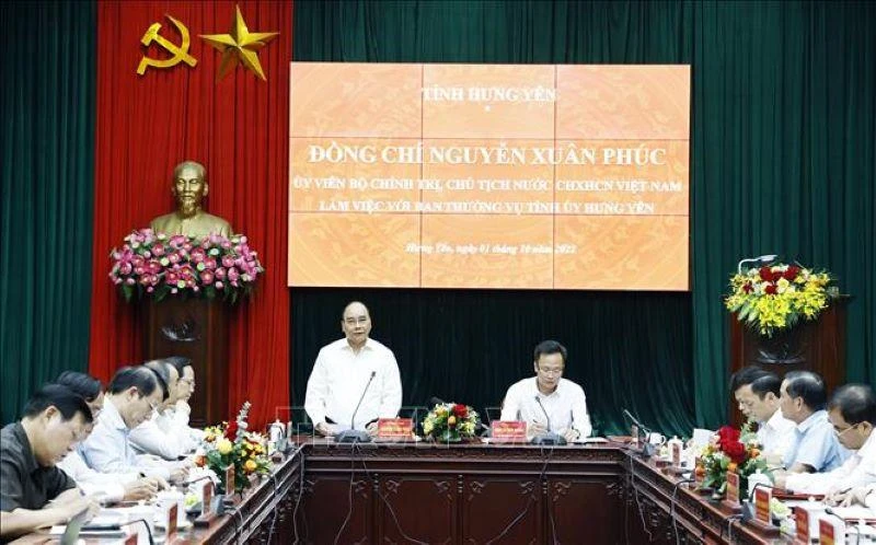 Chủ tịch nước Nguyễn Xuân Phúc phát biểu.