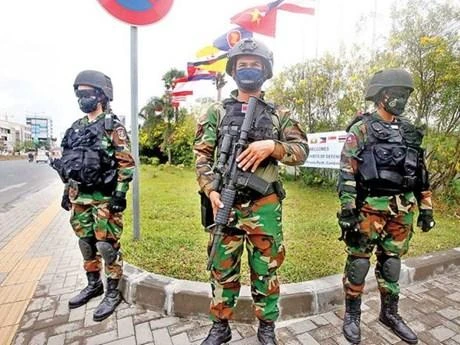 Lực lượng an ninh được triển khai tại thủ đô Phnom Penh. (Nguồn: phnompenhpost.com)
