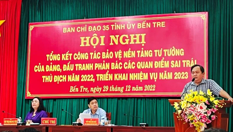 Đại biểu tham dự hội nghị tổng kết công tác bảo vệ nền tảng tư tưởng của Đảng tỉnh Bến Tre năm 2022. 