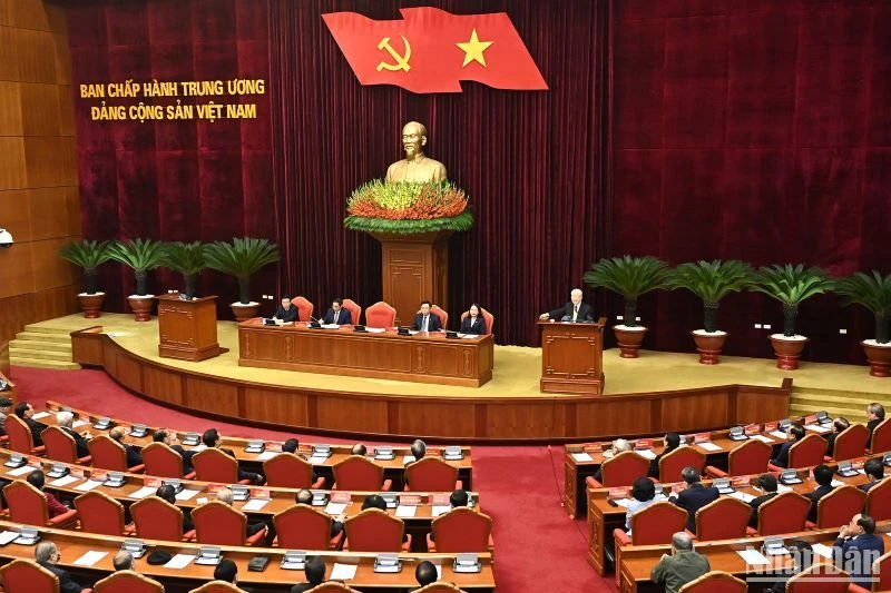 Quang cảnh Hội nghị gặp mặt các đồng chí nguyên lãnh đạo cấp cao của Đảng, Nhà nước.