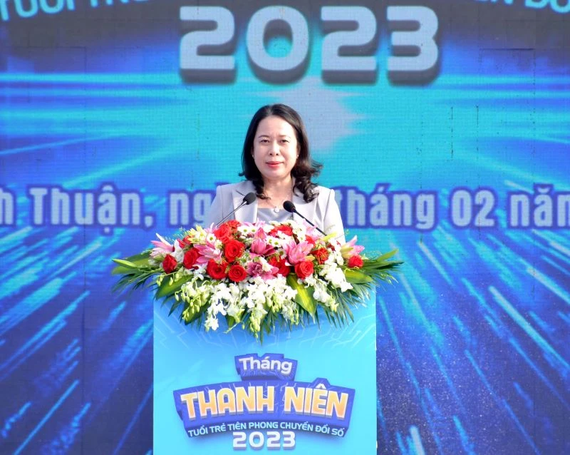 Quyền Chủ tịch nước Võ Thị Ánh Xuân phát biểu chỉ đạo tại Lễ khởi động Tháng Thanh niên 2023.