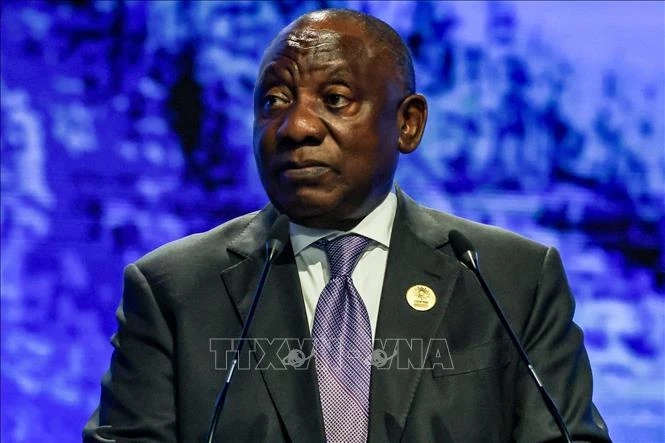 Tổng thống Nam Phi Cyril Ramaphosa tham dự một hội nghị ở Sharm el-Sheikh, Ai Cập, ngày 8/11/2022. (Ảnh tư liệu: AFP/TTXVN)