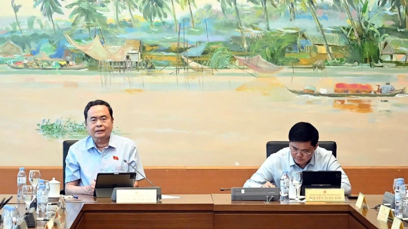 Chủ tịch Quốc hội Trần Thanh Mẫn phát biểu thảo luận tại tổ. (Ảnh: ĐĂNG ANH)