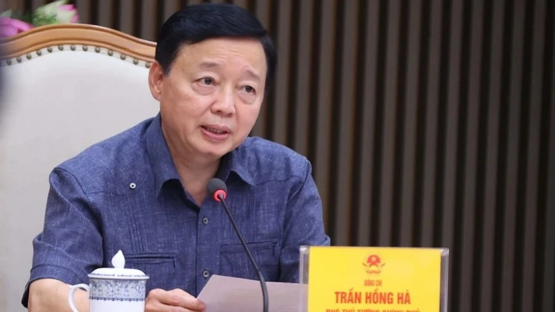 Phó Thủ tướng Trần Hồng Hà phát biểu chỉ đạo. (Ảnh: TTXVN)