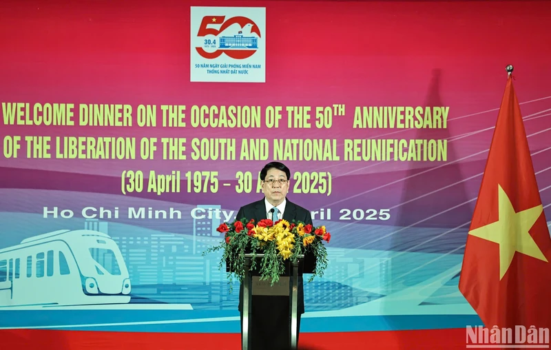 Chủ tịch nước phát biểu chào mừng tại buổi chiêu đãi.