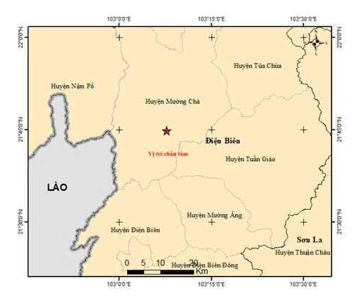 Điện Biên xảy ra động đất mạnh 5.0 độ richter, tâm chấn tại Mường Chà.
