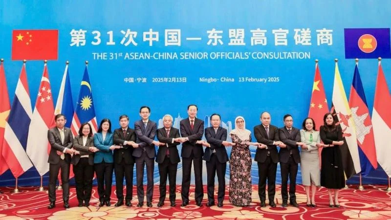 Các đại biểu tham dự cuộc họp Tham vấn quan chức cao cấp ASEAN-Trung Quốc lần thứ 31. 