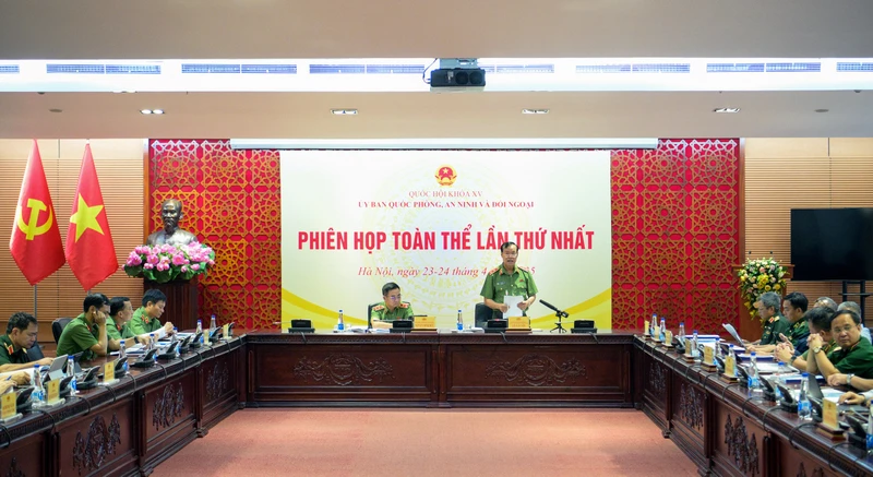 Ủy ban Quốc phòng, An ninh và Đối ngoại của Quốc hội thẩm tra dự án Luật Bảo vệ dữ liệu cá nhân.