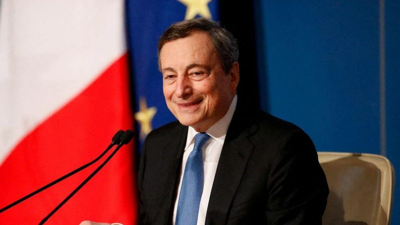 Ông Mario Draghi trong cuộc họp báo tại Rome, Italia, ngày 22/12/2021. (Ảnh: Reuters)