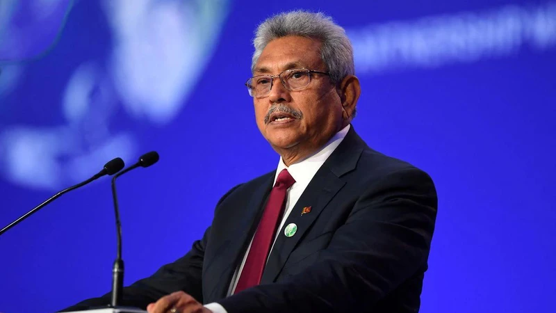Ông Gotabaya Rajapaksa phát biểu tại COP26 diễn ra ở Anh, ngày 1/11/2021. (Ảnh: Reuters)