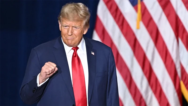Cựu Tổng thống Mỹ Donald Trump phát biểu tại Des Moines, Iowa, ngày 15/1/2024. (Ảnh: AFP/TTXVN)