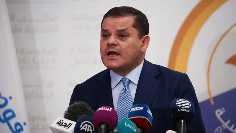 Thủ tướng Abdulhamid al-Dbeibah phát biểu tại Tripoli, Libya, ngày 21/11/2021. (Ảnh: Reuters)
