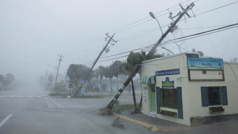 Cơn bão quật đổ nhiều cột điện tại Florida. (Ảnh: Reuters) 