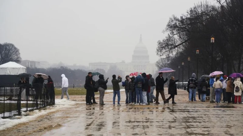 Khung cảnh tại Washington DC, ngày 19/1/2025. Ảnh: Tân Hoa Xã