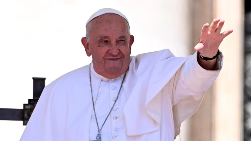 Hình ảnh Giáo hoàng Francis tại Vatican, năm 2024. (Ảnh: Tân Hoa xã)