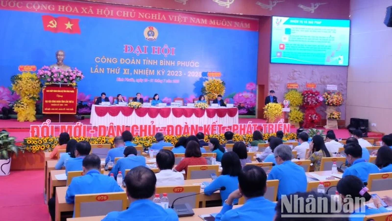 Các đại biểu dự Đại hội Công đoàn tỉnh Bình Phước lần thứ 11, nhiệm kỳ 2023-2028.
