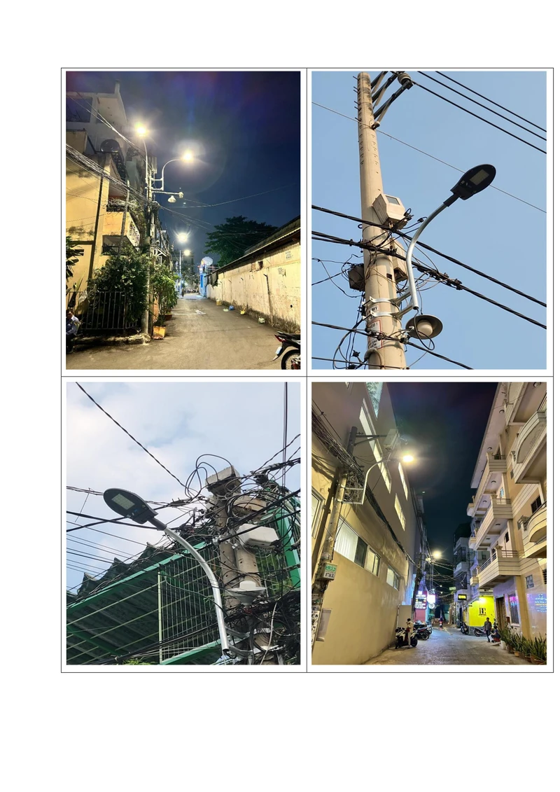 Một số ngõ, hẻm trước (ảnh ngoài cùng, bên trái) và sau khi được đầu tư hệ thống chiếu sáng tiêu chuẩn. Nguồn: SAPULICO