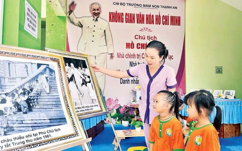 Không gian văn hóa Hồ Chí Minh ở Trường mầm non Thạnh An, huyện Cần Giờ.