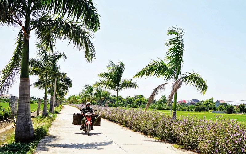 Ðường giao thông được đầu tư nâng cấp, giúp người dân huyện Yên Mô đi lại thuận tiện hơn.