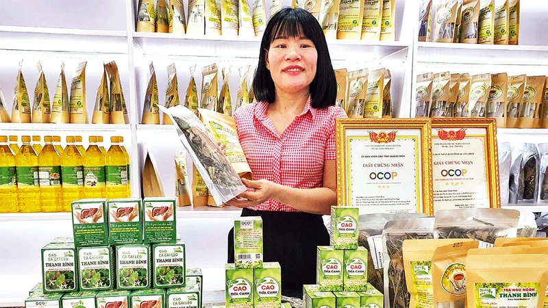 Sản phẩm OCOP của Hợp tác xã sản xuất cây dược liệu sạch và kinh doanh nông nghiệp xã Cự Nẫm, huyện Bố Trạch.