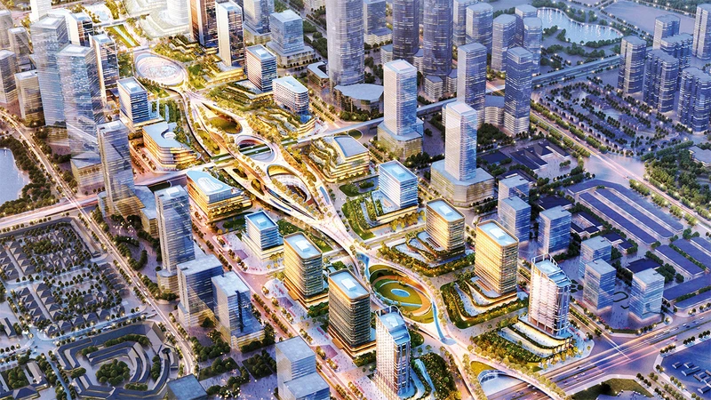 Phương án kiến trúc khu trụ sở các bộ, ngành trung ương tại khu vực Tây Hồ Tây (Hà Nội).