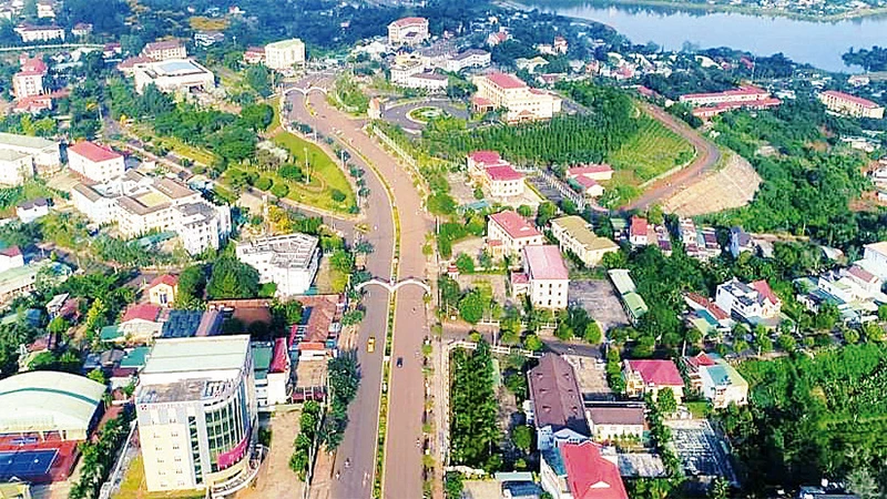 Một góc thành phố Gia Nghĩa, tỉnh Ðắk Nông hôm nay.