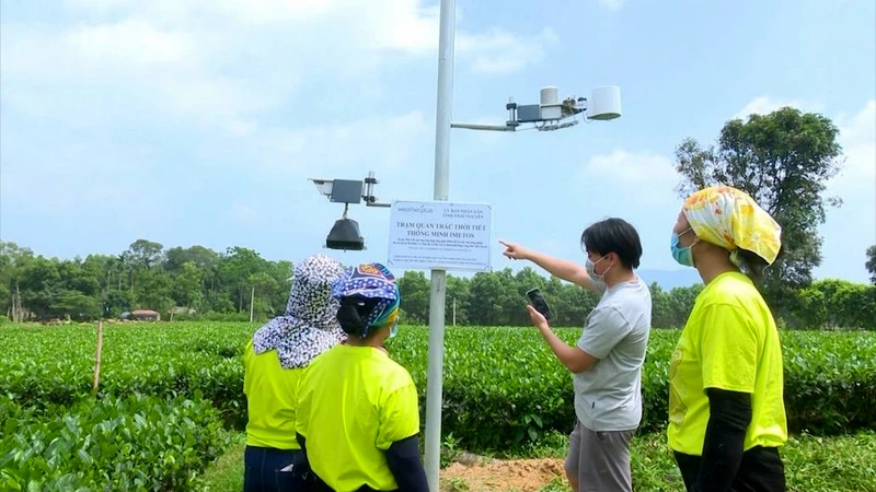 Mô hình trạm quan trắc thời tiết thông minh metos phục vụ việc chăm sóc cây chè ở Thái Nguyên.