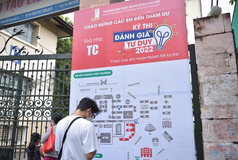 Thí sinh tại kỳ thi Đánh giá tư duy năm 2022. (Ảnh: HUST)