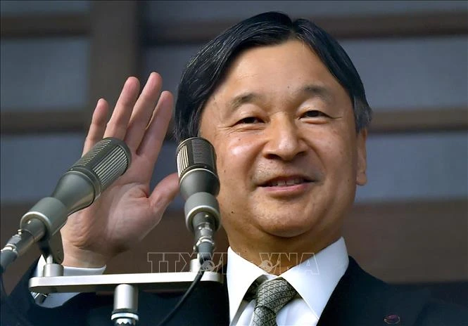 Nhật hoàng Naruhito phát biểu trước người dân trong Thông điệp mừng năm mới 2020 tại Hoàng Cung ở Tokyo. Ảnh tư liệu: AFP/TTXVN