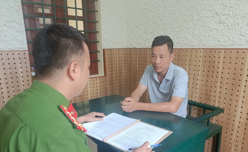 Đối tượng Hiếu tại cơ quan Công an.