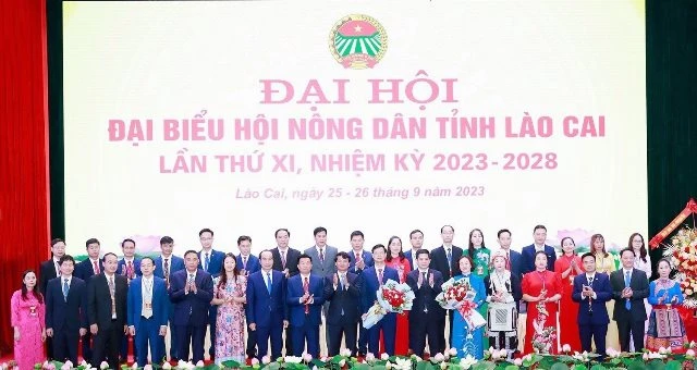 Ban chấp hành Hội Nông dân tỉnh Lào Cai khóa XI, nhiệm kỳ 2023-2028. (Ảnh: QUỐC HỒNG)