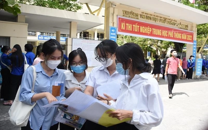 Thí sinh dự kỳ thi tốt nghiệp THPT năm 2022 tại Đà Nẵng. (Ảnh: Anh Đào)
