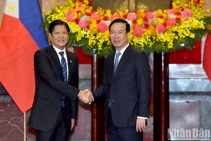 Chủ tịch nước Võ Văn Thưởng và Tổng thống Philippines Ferdinand Marcos Jr. Ảnh: ĐĂNG KHOA