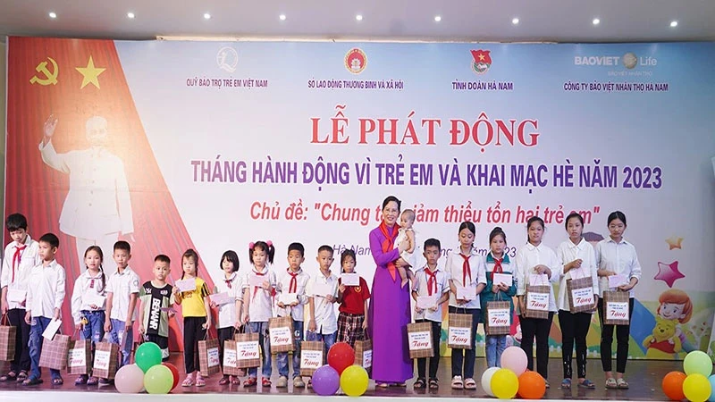 Phát động Tháng hành động vì trẻ em năm 2023 tại Hà Nam. Ảnh: ĐÀO PHƯƠNG
