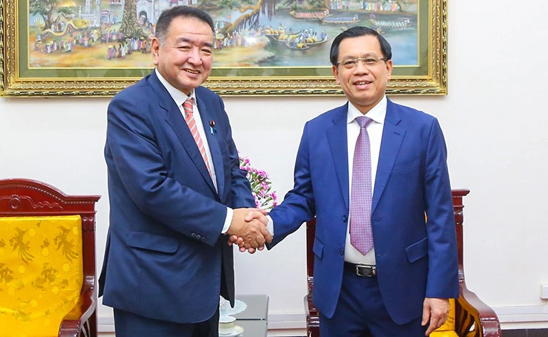 Thứ trưởng Nguyễn Bá Hoan tiếp Thứ trưởng Tư pháp Nhật Bản Nakano Hedeyuki. (Ảnh: Molisa)