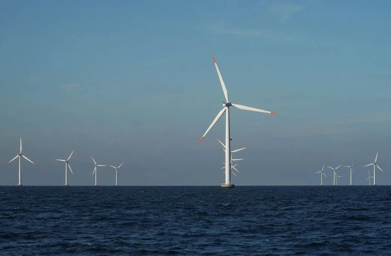 Các turbine gió ngoài khơi bờ biển Nysted, Đan Mạch. (Ảnh: Reuters)