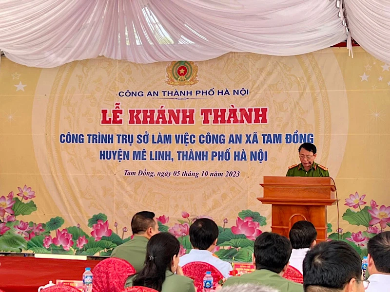 Lễ khánh thành trụ sở Công an xã Tam Đồng (Mê Linh, thành phố Hà Nội).