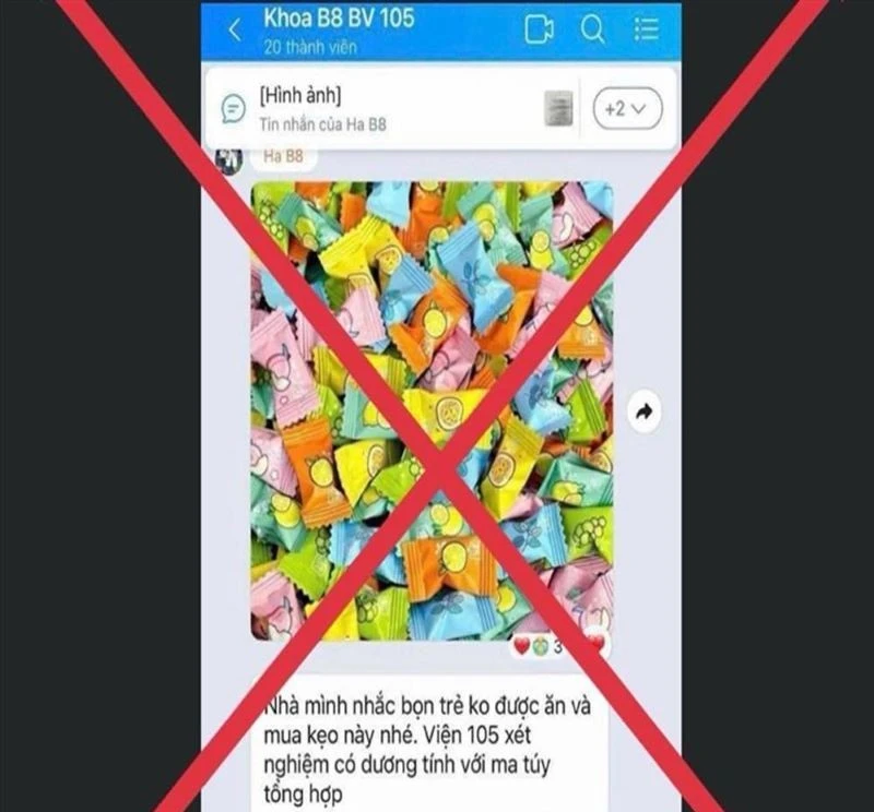 Thông tin Bệnh viện 105 xét nghiệm kẹo dương tính với ma túy là không chính xác.