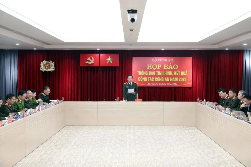 Bộ Công an họp báo thông tin tình hình, kết quả công tác công an năm 2023.