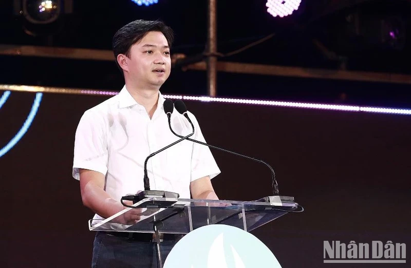 Bí thư Trung ương Đoàn, Chủ tịch Hội Sinh viên Việt Nam Nguyễn Minh Triết phát biểu ý kiến tại Ngày hội.
