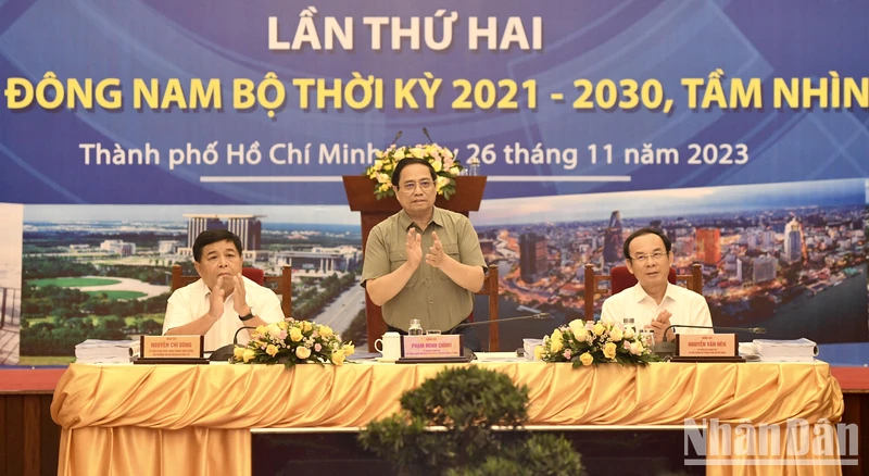 Thủ tướng Phạm Minh Chính - Chủ tịch Hội đồng Điều phối vùng Đông Nam Bộ chủ trì Hội nghị lần thứ hai của Hội đồng.
