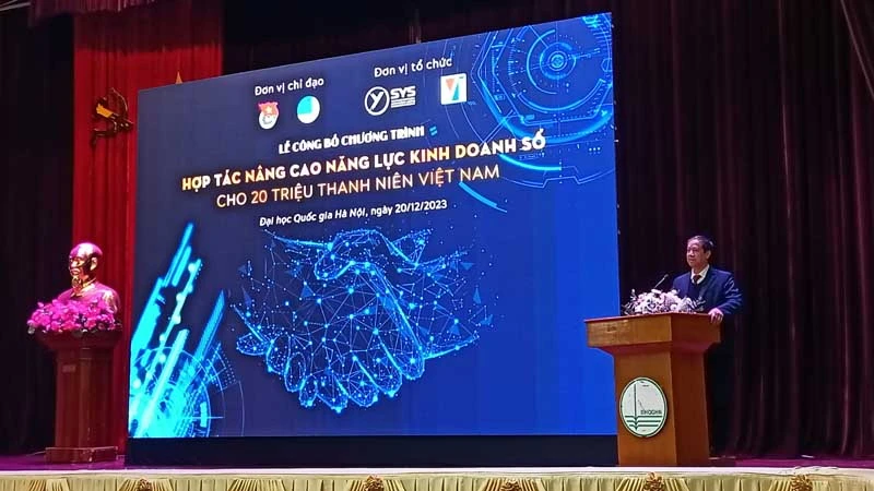 Bộ trưởng Giáo dục và Đào tạo Nguyễn Kim Sơn phát biểu tại buổi lễ.
