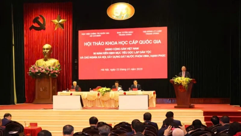 Hội thảo khoa học quốc gia “Đảng Cộng sản Việt Nam - 95 năm kiên định mục tiêu độc lập dân tộc và chủ nghĩa xã hội, xây dựng đất nước phồn vinh, hạnh phúc”.