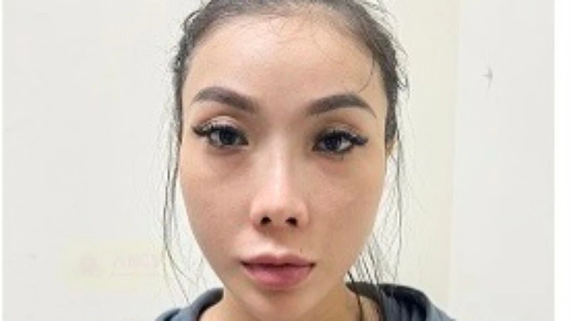 Đối tượng Yến tại thời điểm bị bắt giữ.