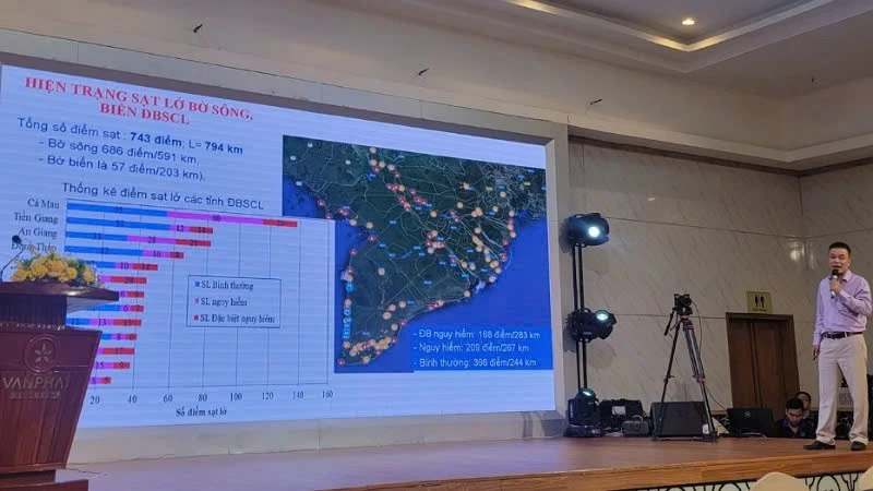 Đại biểu trình bày tham luận tại diễn đàn. 