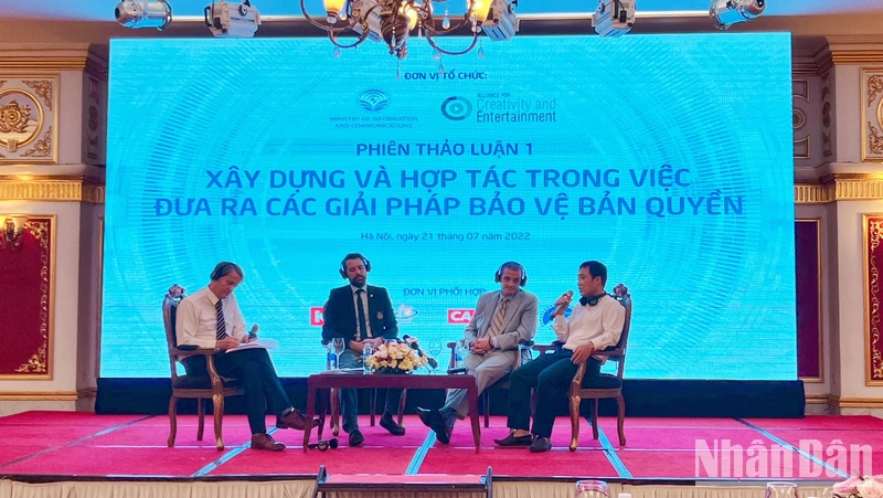 Một Hội thảo chuyên đề do Liên minh Sáng tạo và Giải trí (ACE) phối hợp Bộ Thông tin và Truyền thông tổ chức. (Ảnh: Mỹ Hạnh) 